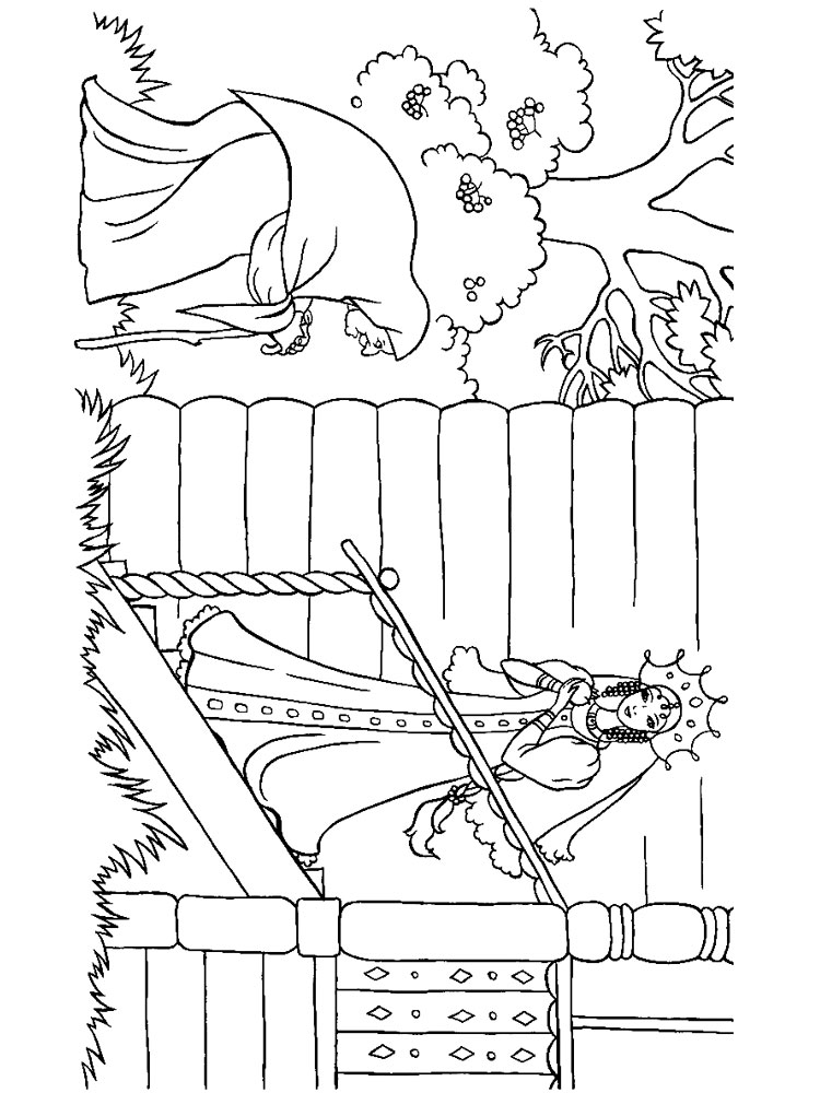 Раскраски Сказка о мертвой царевне и семи богатырях
