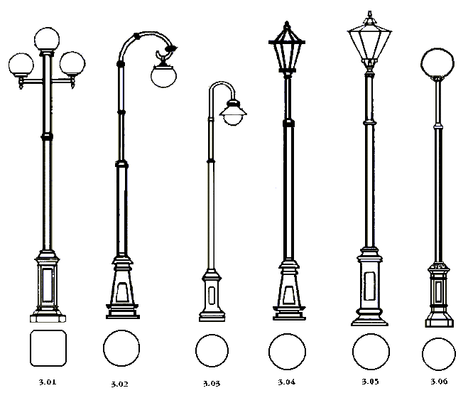 Столбы и фонари