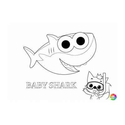 Раскраски Акуленок (Baby Shark) - распечатать, скачать бесплатно