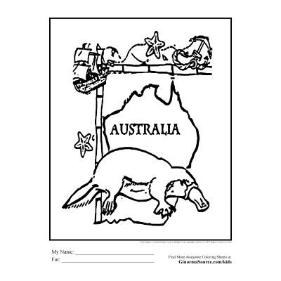 Раскраски Австралия - распечатать, скачать бесплатно