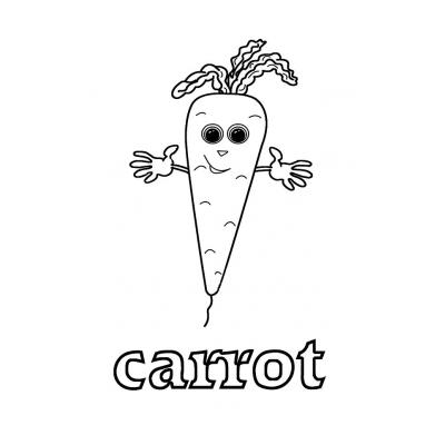  рисунок моркови для раскрашивания