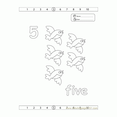 Раскраски цифра 5 - распечатать, скачать бесплатно
