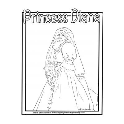 Раскраски Принцесса Диана - распечатать, скачать бесплатно