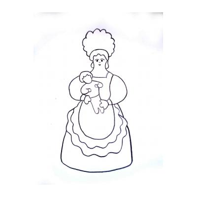 Раскраски Дымковская барышня - распечатать, скачать бесплатно