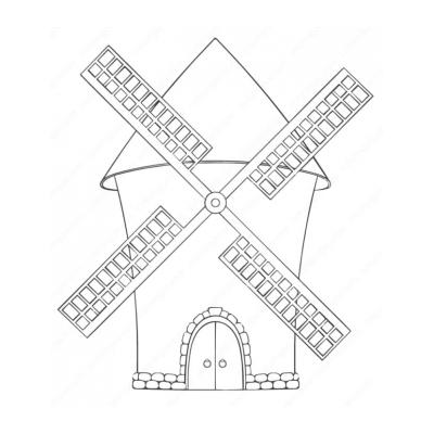 Раскраски Ветряная мельница - распечатать, скачать бесплатно