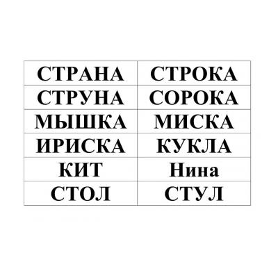  короткие слова по слогам