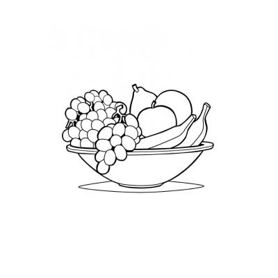  раскраска натюрморт с фруктами и вазой
