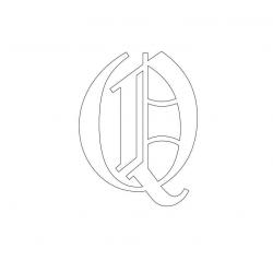 Трафарет буквы английского алфавита в старинном стиле для вырезания из бумаги - распечатать, скачать бесплатно
