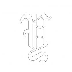 Трафарет буквы английского алфавита в старинном стиле для вырезания из бумаги - распечатать, скачать бесплатно