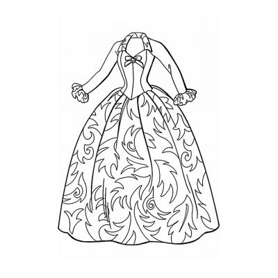 Раскраска Платье Принцессы