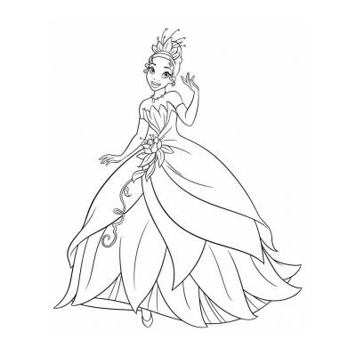 Раскраска Платье Принцессы