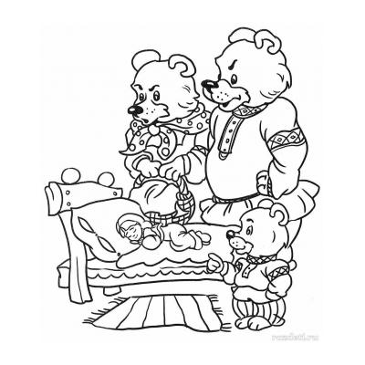 Раскраска Три Медведя