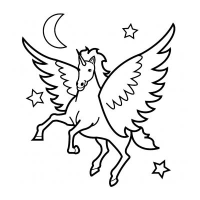 Раскраска Аликорн - единорог с крыльями - распечатать, скачать бесплатно