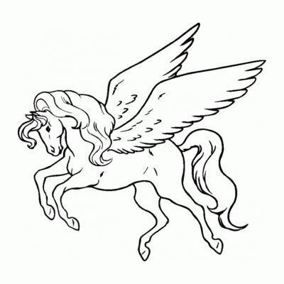 Раскраска Аликорн - единорог с крыльями - распечатать, скачать бесплатно