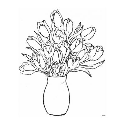 Раскраски цветы в вазе - распечатать, скачать бесплатно