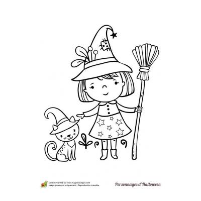  раскраска в виде ведьмы девочки