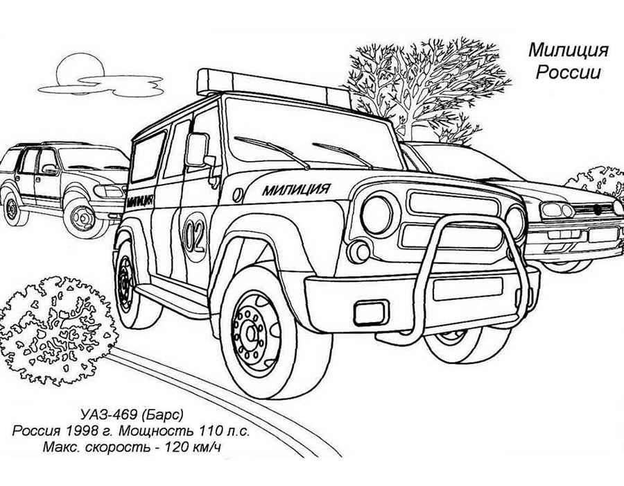 Уаз внедорожник уаз авто джип Раскраски для мальчиков бесплатно